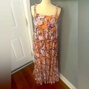 Maxi Floral Dress Spaghetti straps/ Low back Size XL